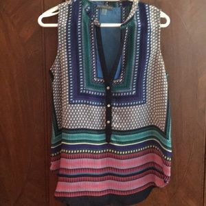 Multicolor sleeveless blouse